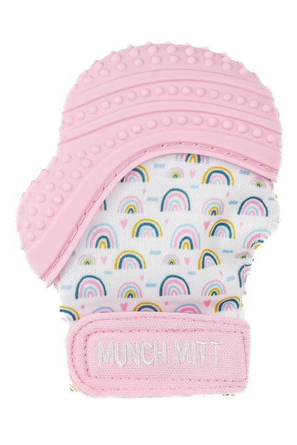 Malarkey Kids Patented Teething Mitten, Munch Mitt Baby Chew Toy - Protects Hands from Chewing & Saliva, Heals Aching Gums, Promotes Sound & Visual