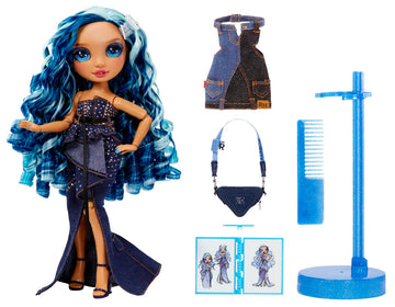 Rainbow High Fantastic Fashion Skyler Bradshaw - Blue 11” Fashion Doll and Playset with 2 Complete Doll Outfits, and Fashion Play Accessories, for