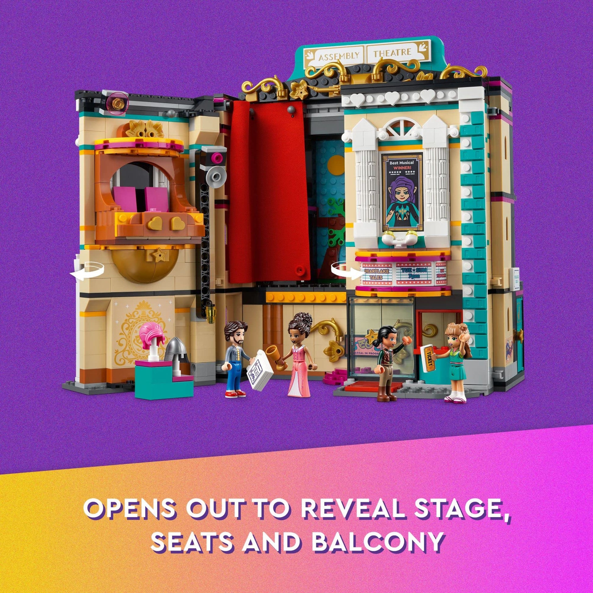 LEGO Friends Andrea's Theater School Playset, 41714 Creative Pretend Play Theater Toy, Gift Idea for Kids Girls Boys 8+ Years Old, Theater with
