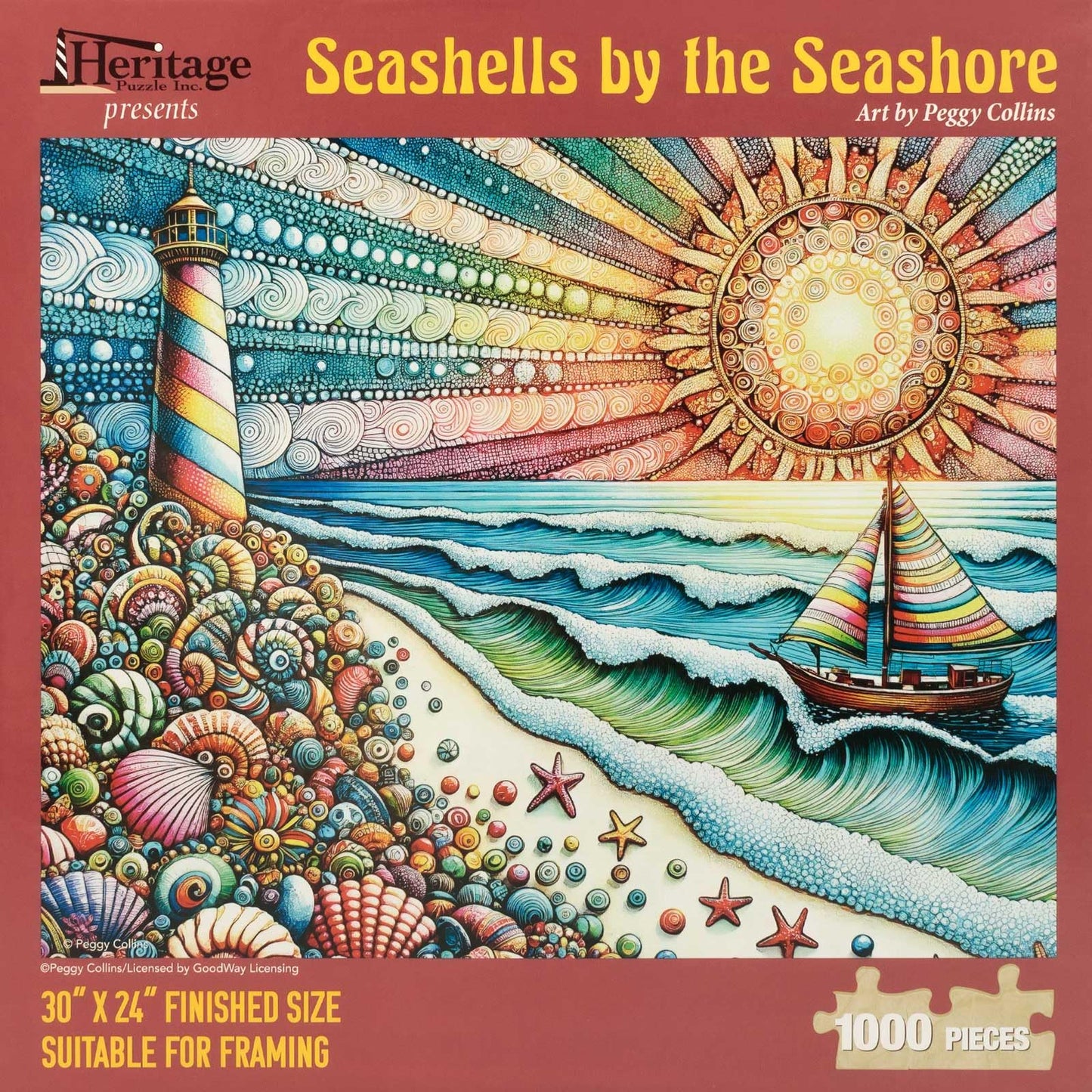 Heritage Puzzle Seashells by the Seashore by Peggy Collins 1000 Pieces