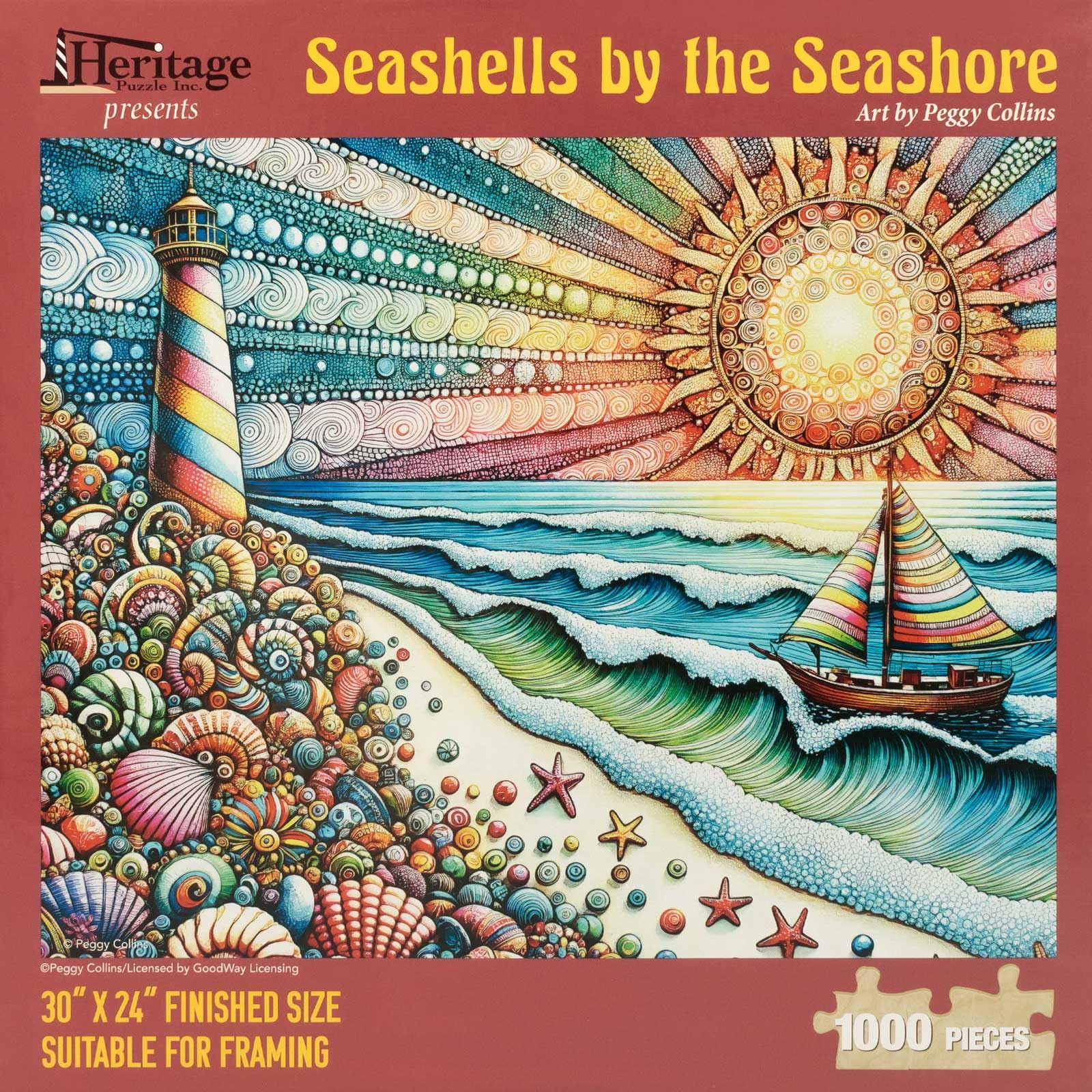 Heritage Puzzle Seashells by the Seashore by Peggy Collins 1000 Pieces