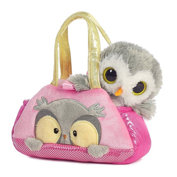 Aurora® Fashionable Fancy Pals™ Peek-A-Boo™ Owl Stuffed Animal - Plush with Stylish Purse for Dress Up Fun - Perfect for Kids 3+ Years, Costumes,
