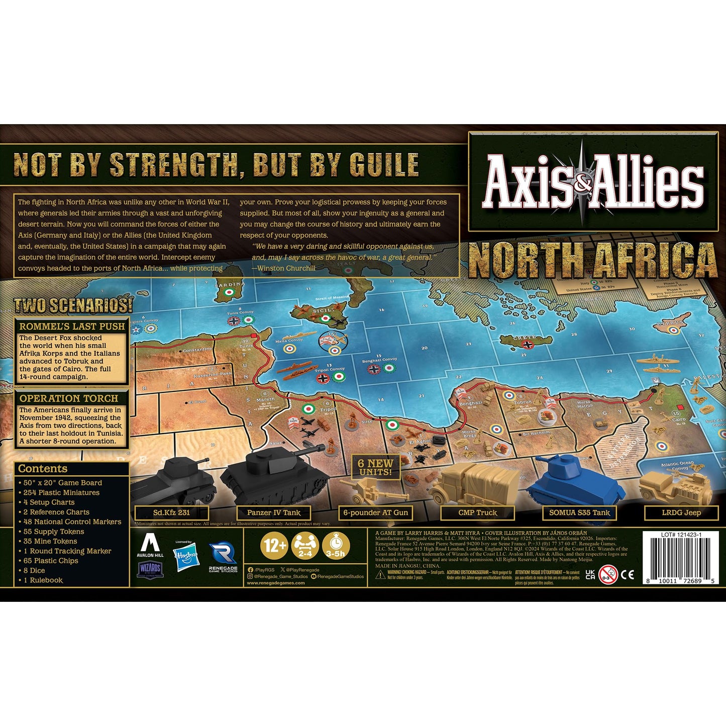 Renegade Game Studios Axis & Allies North Africa WWII Strategy Board Game with 250+ Miniatures - 2-4 Players
