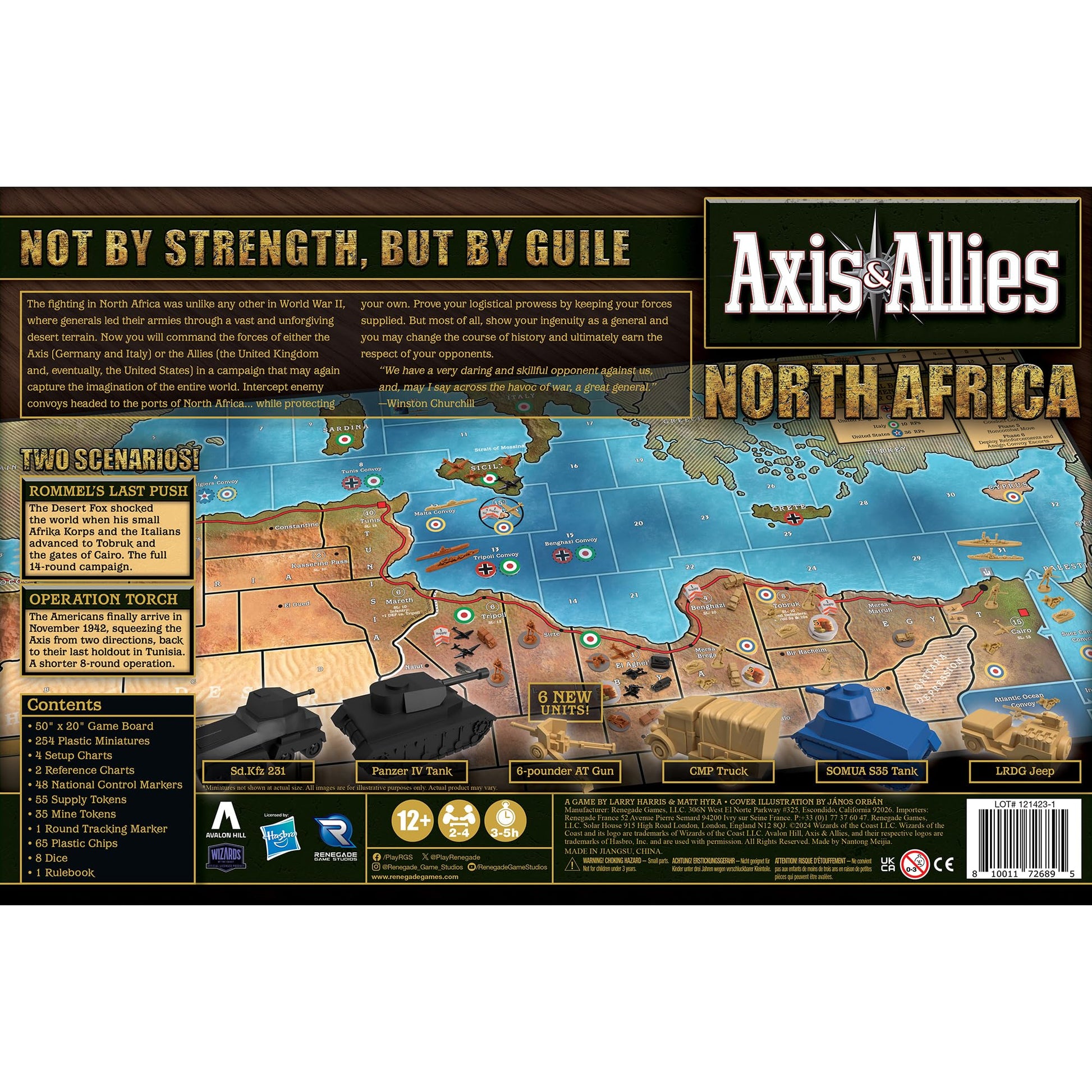 Renegade Game Studios Axis & Allies North Africa WWII Strategy Board Game with 250+ Miniatures - 2-4 Players