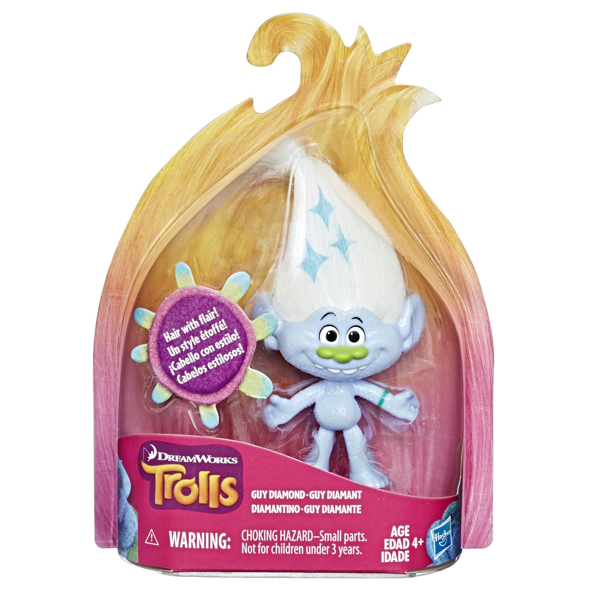 DreamWorks Trolls Guy Diamond Collectible Figure with Printed Hair