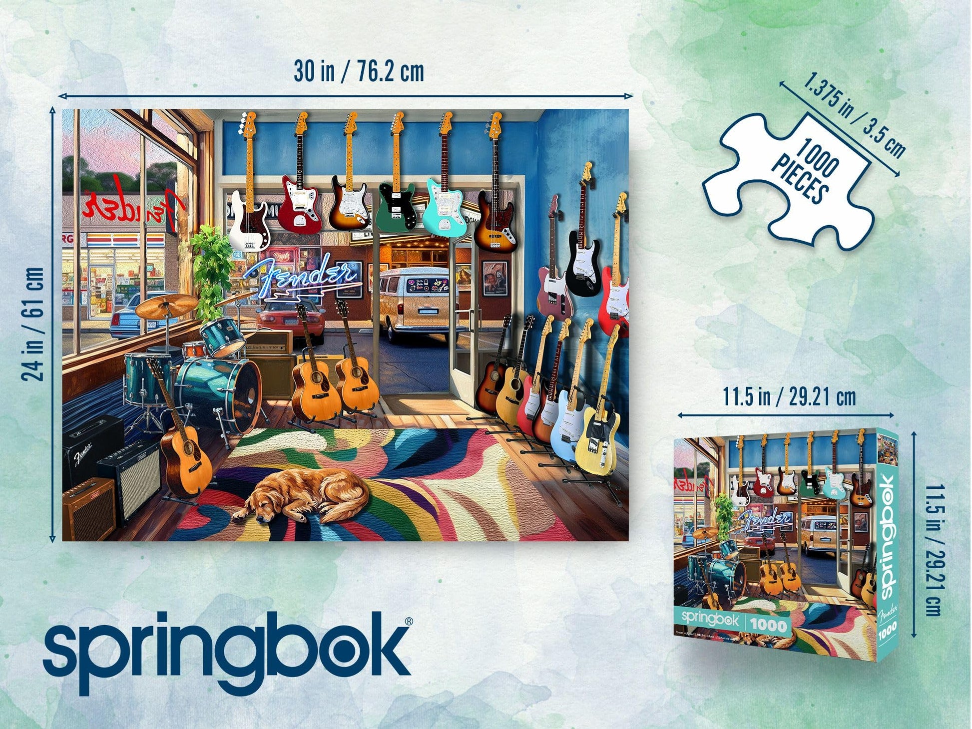 Springbok Fender Guitar Shop 1000 Piece Guitar Jigsaw Puzzle for Adults