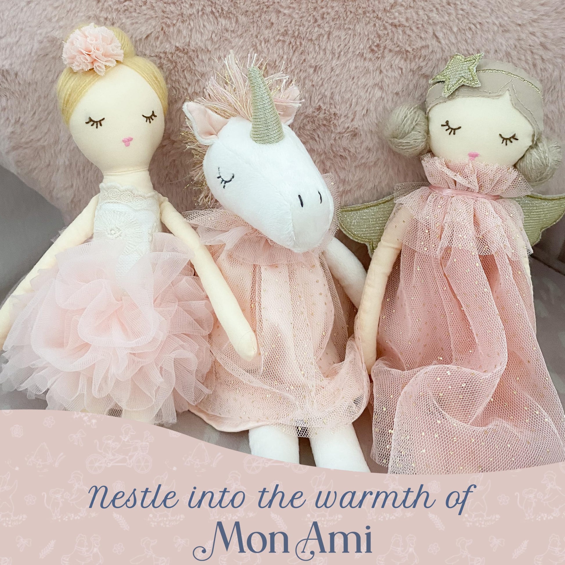 MON AMI Charlotte The Ballerina 15-Inch Stuffed Doll, Plush Gift Girls
