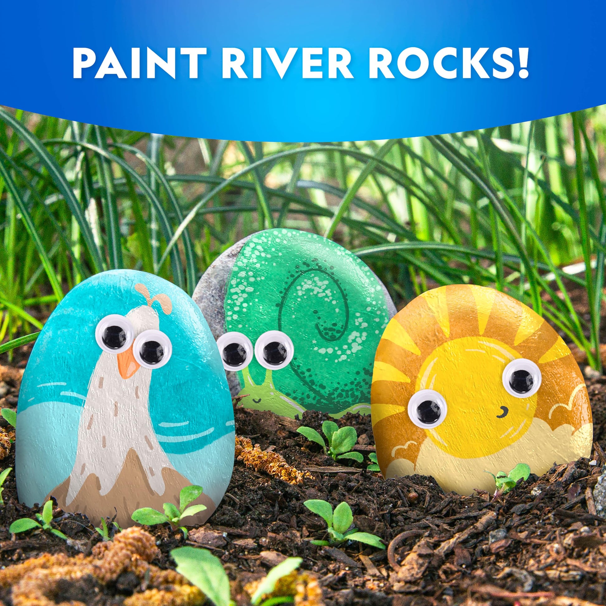 NATIONAL GEOGRAPHIC Mega Arts & Crafts Activity Kit for Kids Ages 8-12 - 3 Craft Kits to Build, Paint, Weave & Create, Rock Painting, Weaving Loom