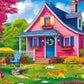 300 Piece Puzzles for Adults Kids - Jigsaw Puzzle - The Pink Courtyard House