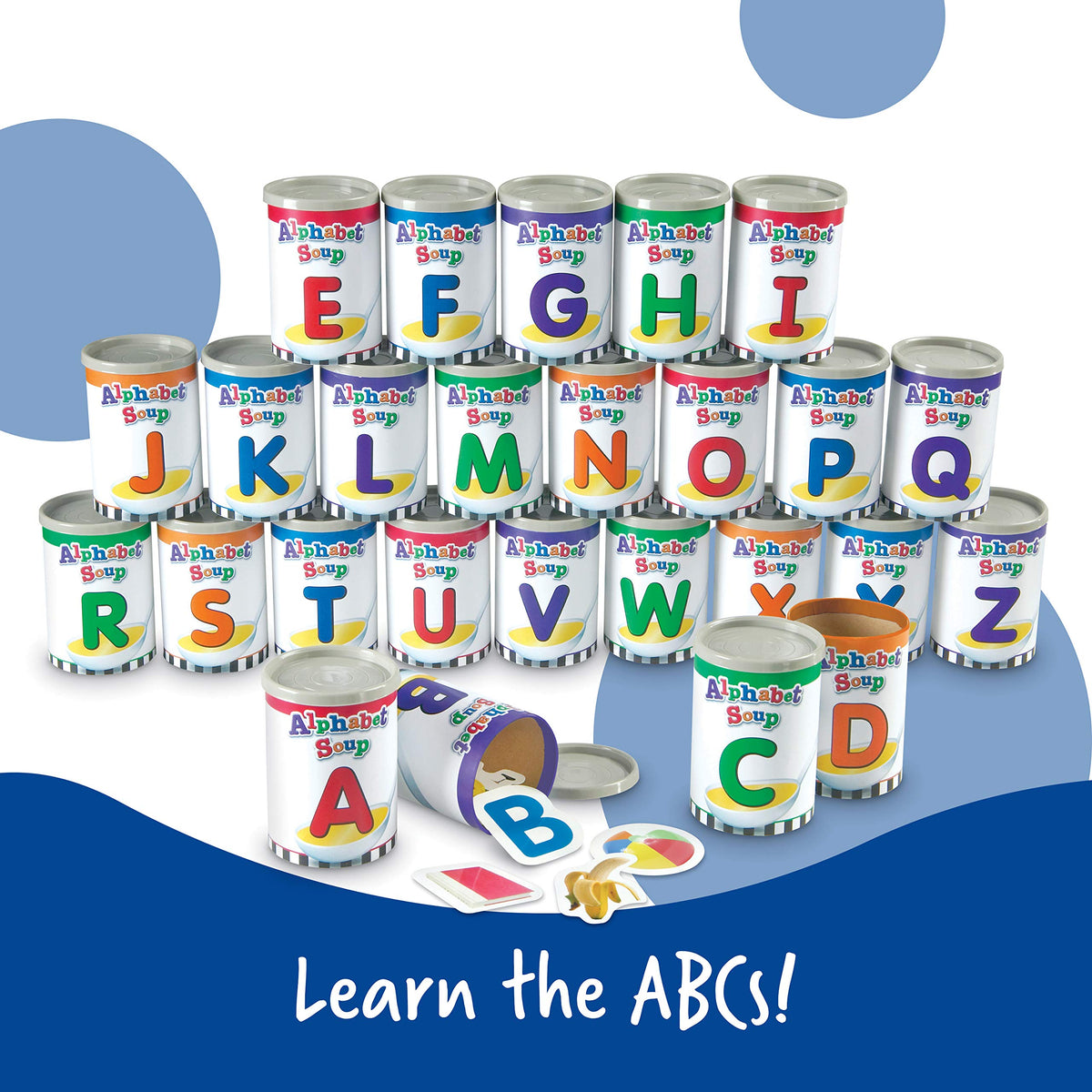 Learning Resources Alphabet Soup Sorters - 208 Pieces, Ages 3+, Early Phonics Manipulatives, ABCs, Alphabet Awareness & Recognition, Alphabet Soup