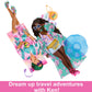Barbie Extra Fly Doll with Beach-Themed Travel Clothes & Accessories, Tropical Coverup with Oversized Hat & Bag