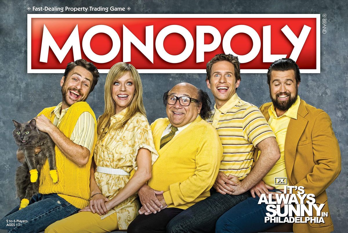 Monopoly It’s Always Sunny in Philadelphia | Officially Licensed Monopoly Board Game | Award Winning FX Sitcom