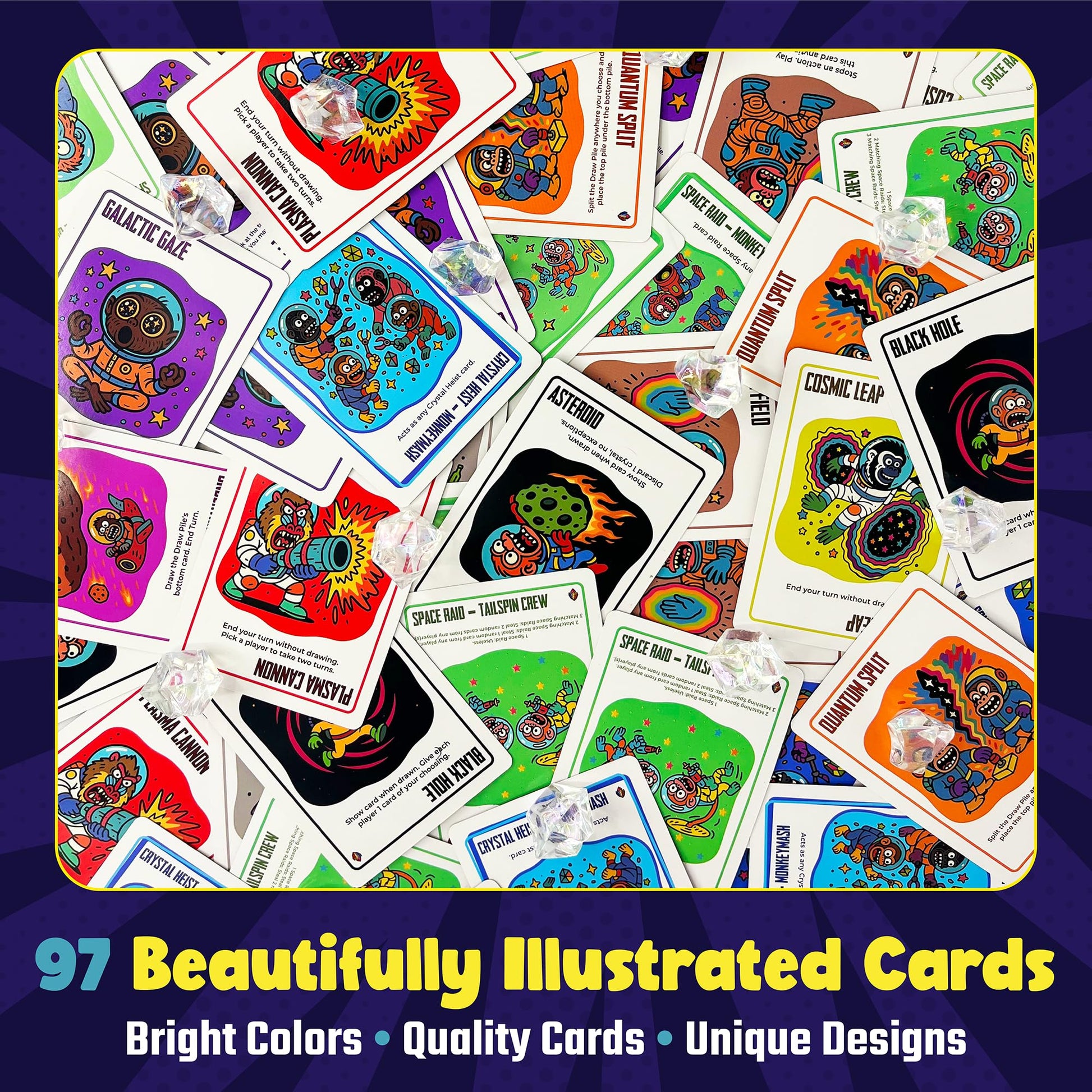 DR DINGUS Space Monkeys Card Game - 2-7 Players - Ages 7+ - 20 Minutes to Play - High Stakes - for Party, Family Night, Kid, Teen, Adult
