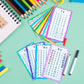 INKNOTE 1 Set of 13 Multipication Flashcard Math Game Times Flash Cardstock