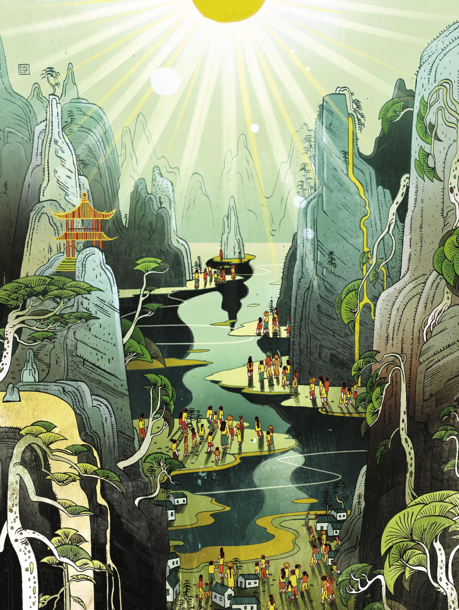 New York Puzzle Company - Victo Ngai Country Prayer - 1000 Piece Jigsaw Puzzle for Adults by Victo Ngai
