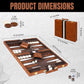 Premium Backgammon 18 Inches Large Brown - Backgammon Sets for Adults and Kids - Leatherette Back Gammon Board Game Set - Travel Backgammon Set Board
