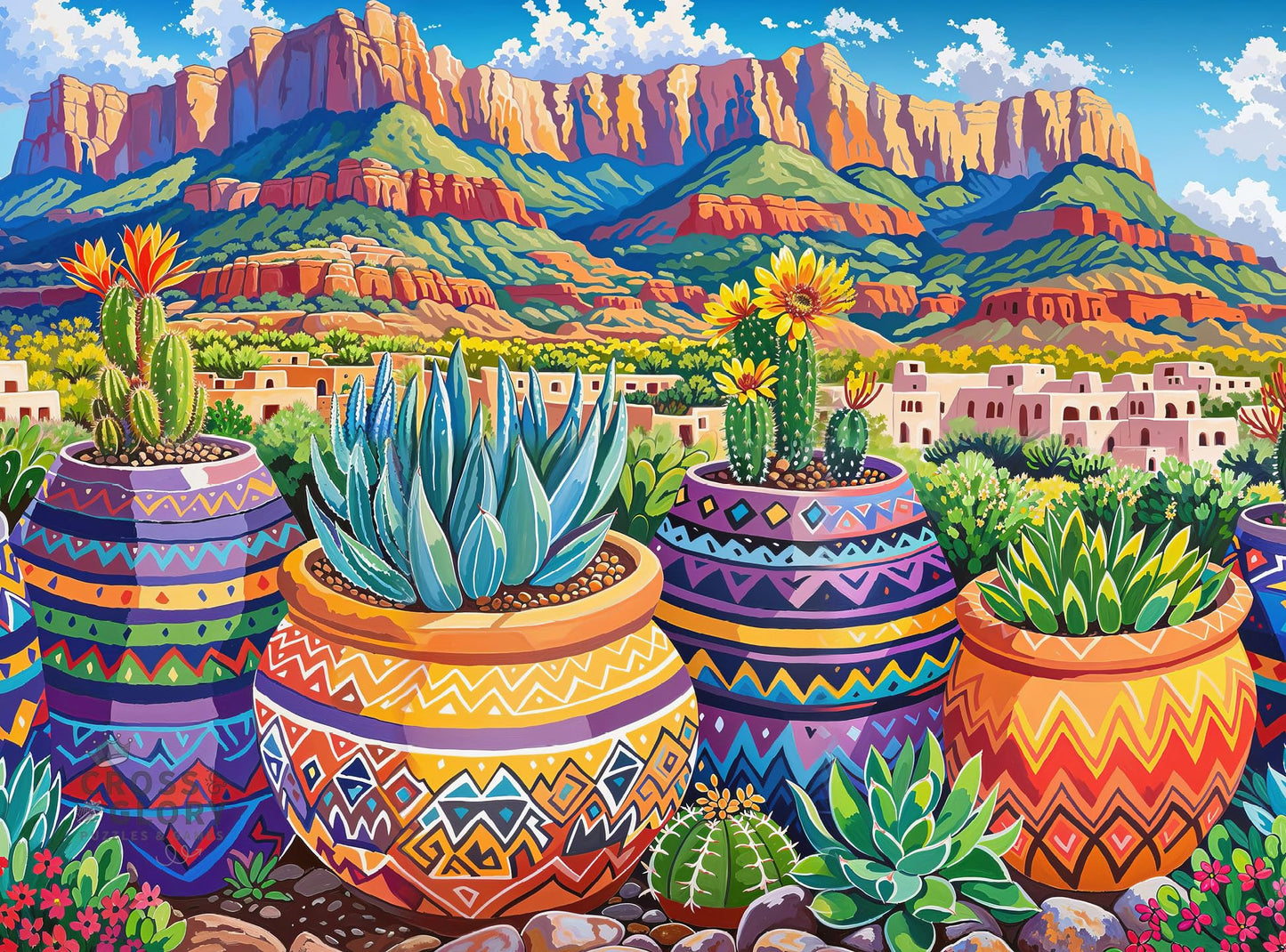 Cross & Glory | Jigsaw Puzzles for Adults | Mesa Verde Succulent Sunset