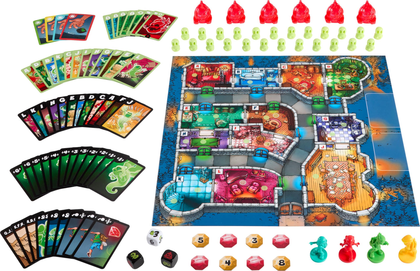 Mattel Games Ghost Fightin’ Treasure Hunters Anniversary Edition Board Game, Cooperative Family Game with Two Ways to Play Including a One vs. All