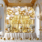 Engagement Party Decorations Set, Gold and White Balloon, MR & MRS Balloons with Foil Backdrop, Cake Toppers and Banners,Sash