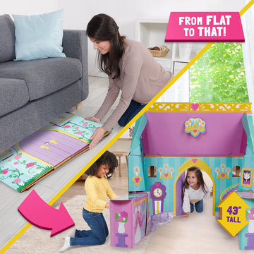 Pop2Play Fairytale Castle - Role Play Toy Helps Develop Kids Imagination - Made from Strongfold Cardboard