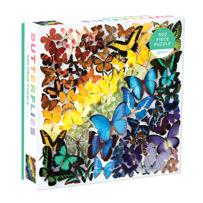 Galison - Rainbow Butterflies 500 Piece Jigsaw Puzzle for Adults