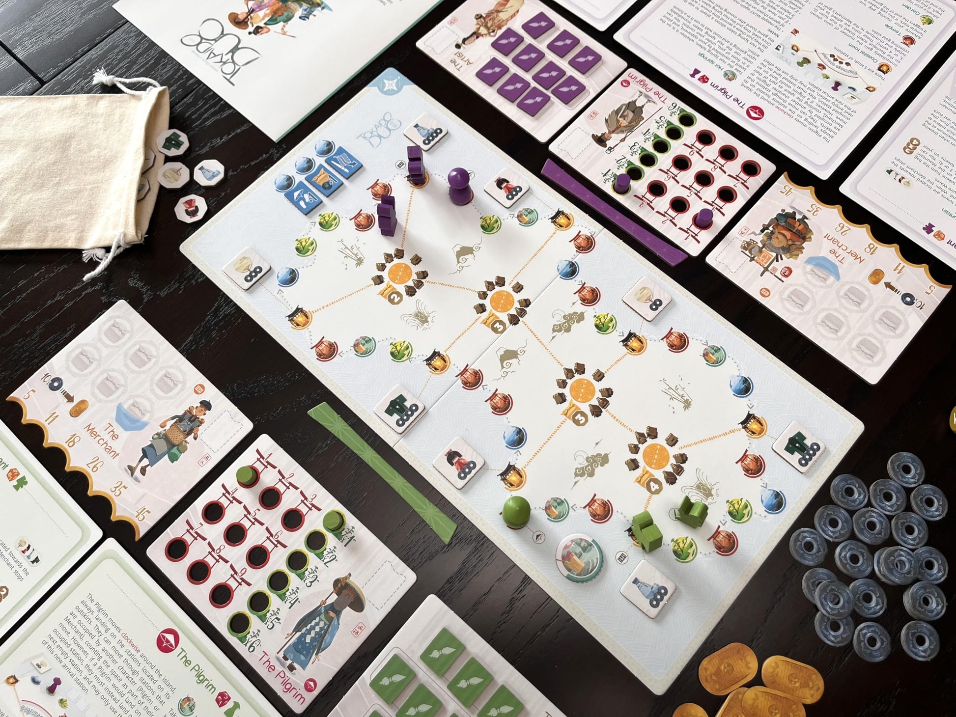 Stonemaier Games: Tokaido Duo by Antoine Bauza | A Zen Strategy Board Game About Traveling in Japan for Adults & Family | Visit Shrines, Share Lovely