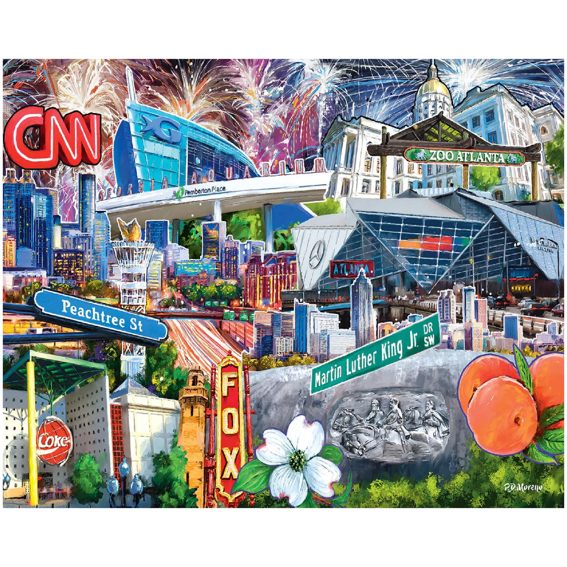 White Mountain 1000 Piece Jigsaw Puzzle State Collage, I Love Atlanta