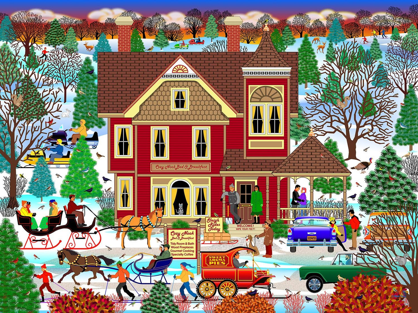 Springbok Winter Bed & Breakfast 500 Piece Christmas Jigsaw Puzzle