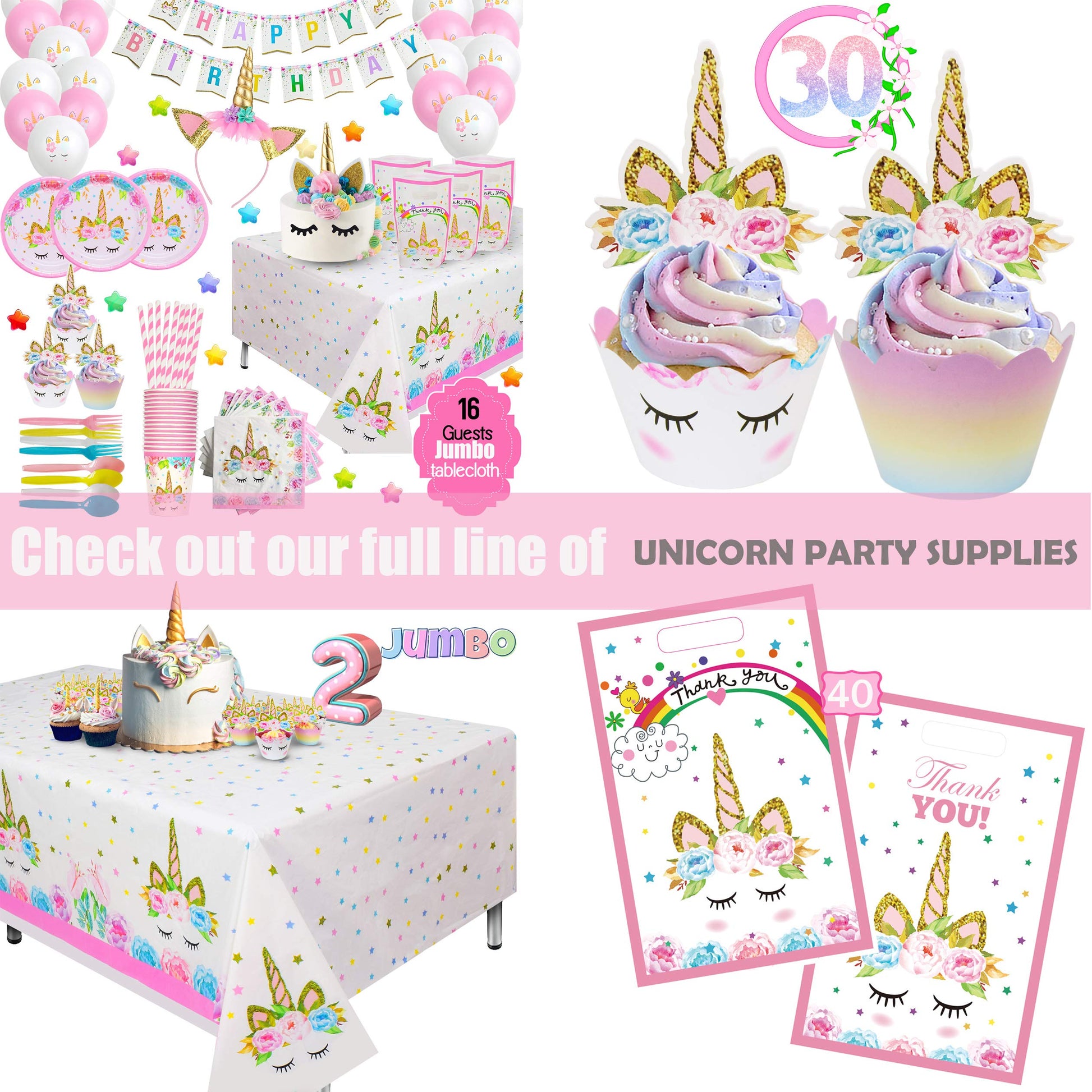 Lifestyle Extra-Large 2 Pack Unicorn Tablecloth - 108"x54" Disposable Table Cover for Birthday Party, Baby Shower & Girl Decoration - Birthday