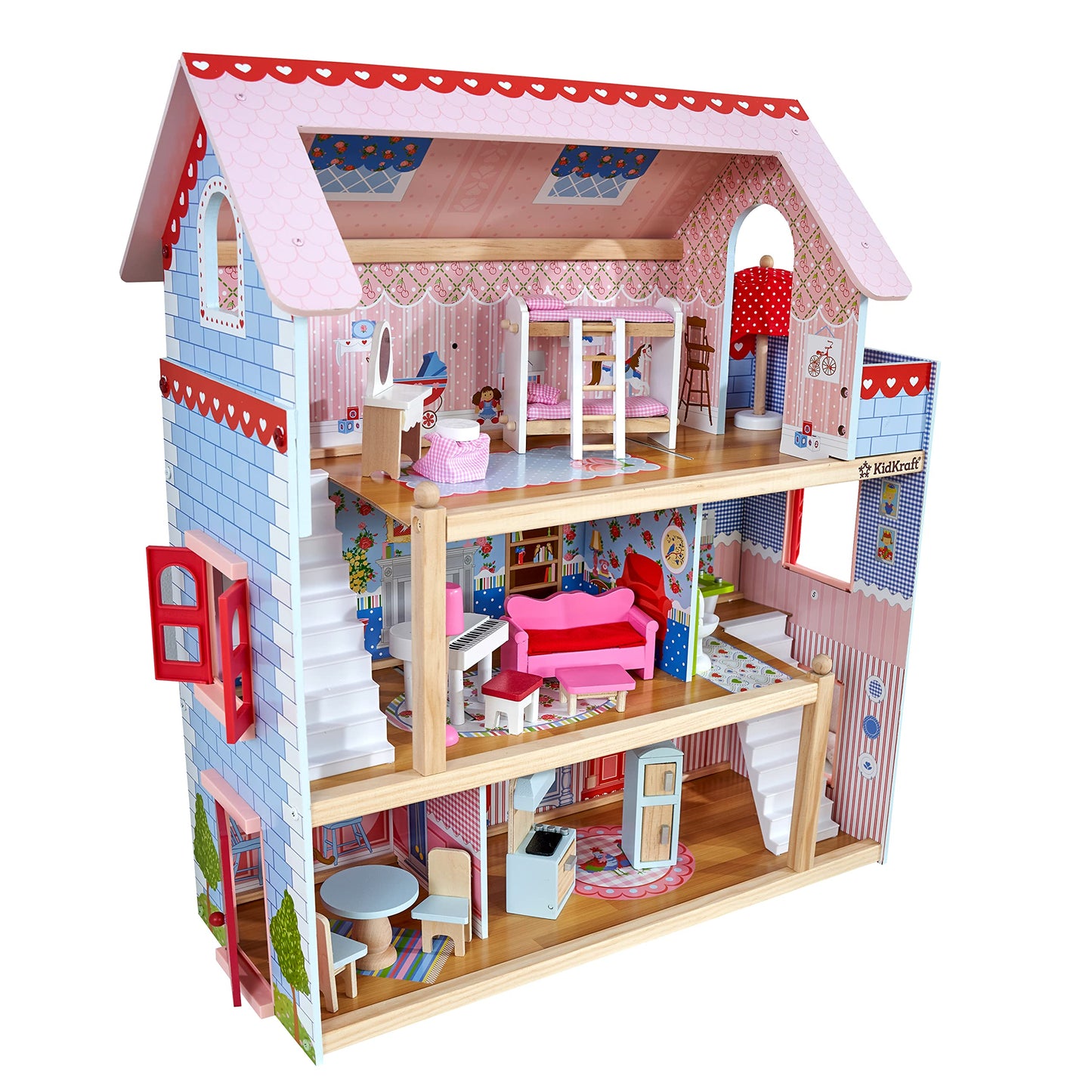 KidKraft Chelsea Doll Cottage Wooden Dollhouse with 16 Accessories
