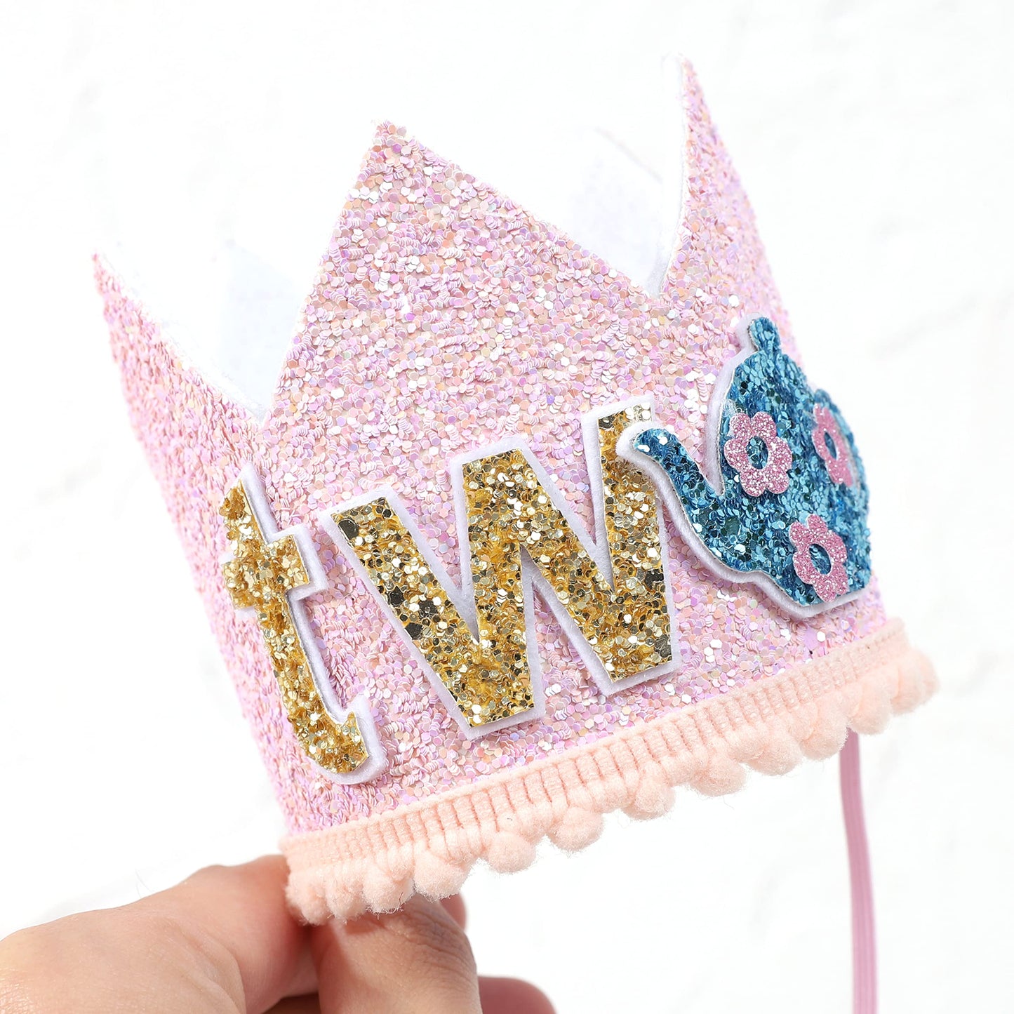 WAUAO Alice in Wonderland Tea Party Decorations - Birthday Crown/Hat, Girl's 2nd Birthday Pink Outfit