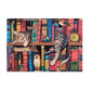 Buffalo Games - 250 Piece Wooden Jigsaw Puzzle Charles Wysocki - Frederick The Literate, Standard Cut Pieces, Wooden Box, Fabric Bag, Full Size