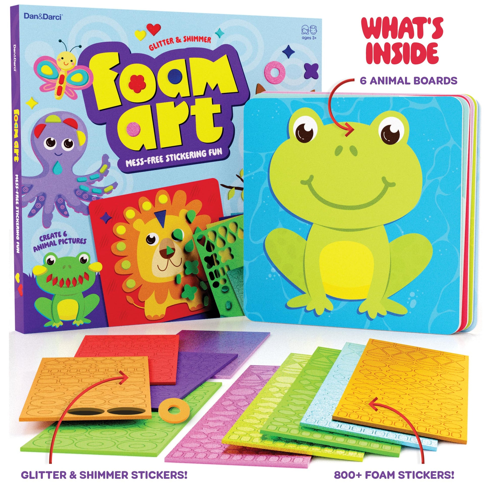 Dan&Darci Foam Sticker Art Craft for Kids - Toddler Arts & Crafts for Ages 3-5 - Boys 4-6 Birthday Gift - DIY Kid Activities Ages 3 4 5 6 Years - 4