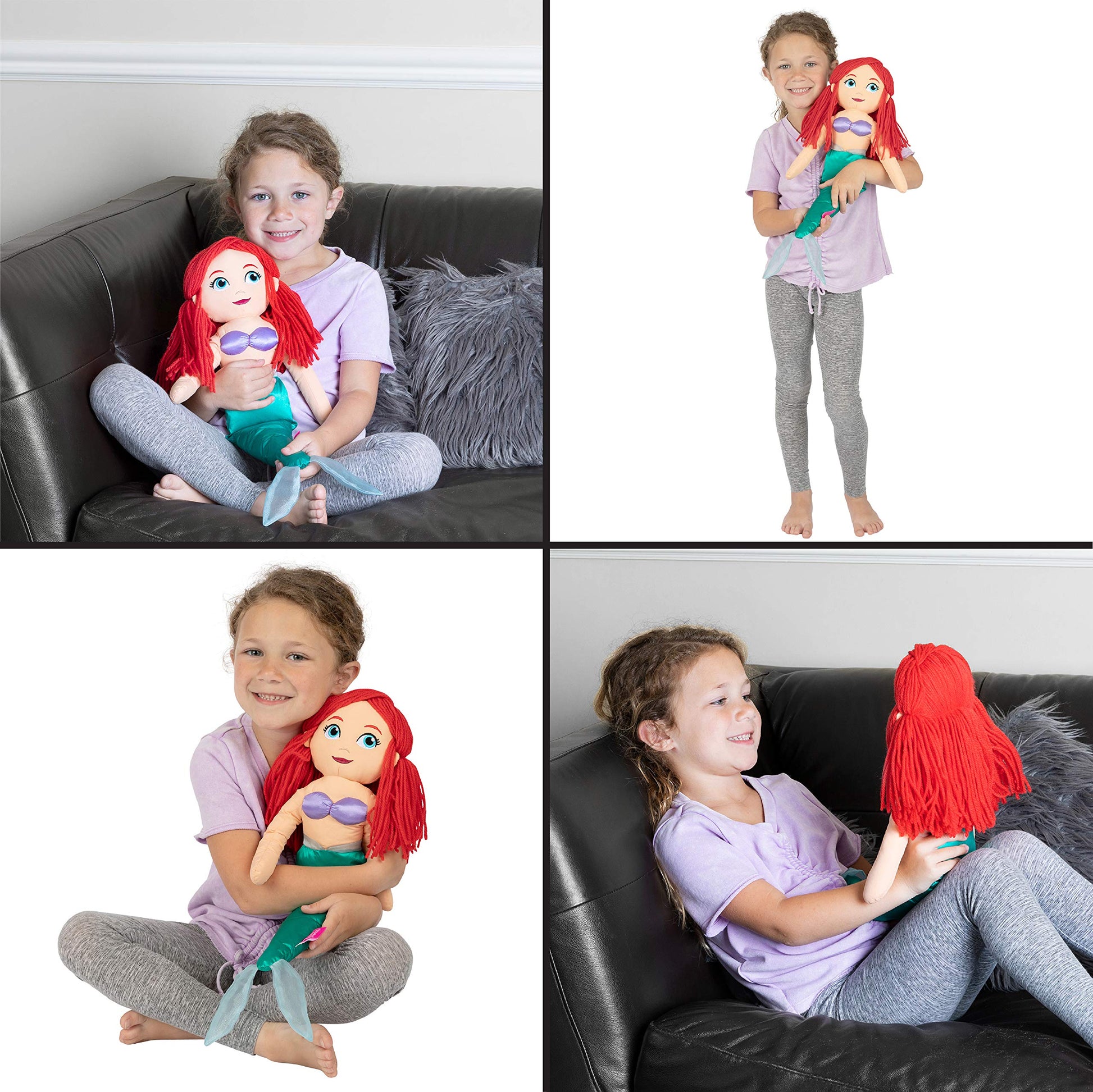 Disney Princess Ariel Kids Bedding Super Soft Plush Cuddle Pillow Buddy, "Official" Disney Product By Franco, 1 Count (Pack of 1)