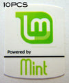 10 Pieces of Powered by Mint Linux Sticker 19mm x 24mm [480x10]