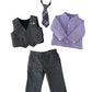 American Fashion World Boy’s Gray and Purple Formal Outfit for 18-Inch Dolls | Premium Quality & Trendy Design | Dolls Clothes | Outfit Fashions for