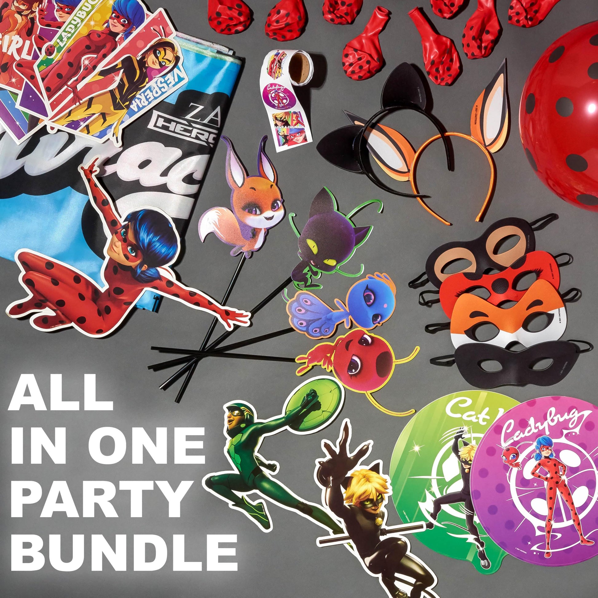 Miraculous 50-Piece Birthday Party Supplies - All-In-One Zag Heroez Themed