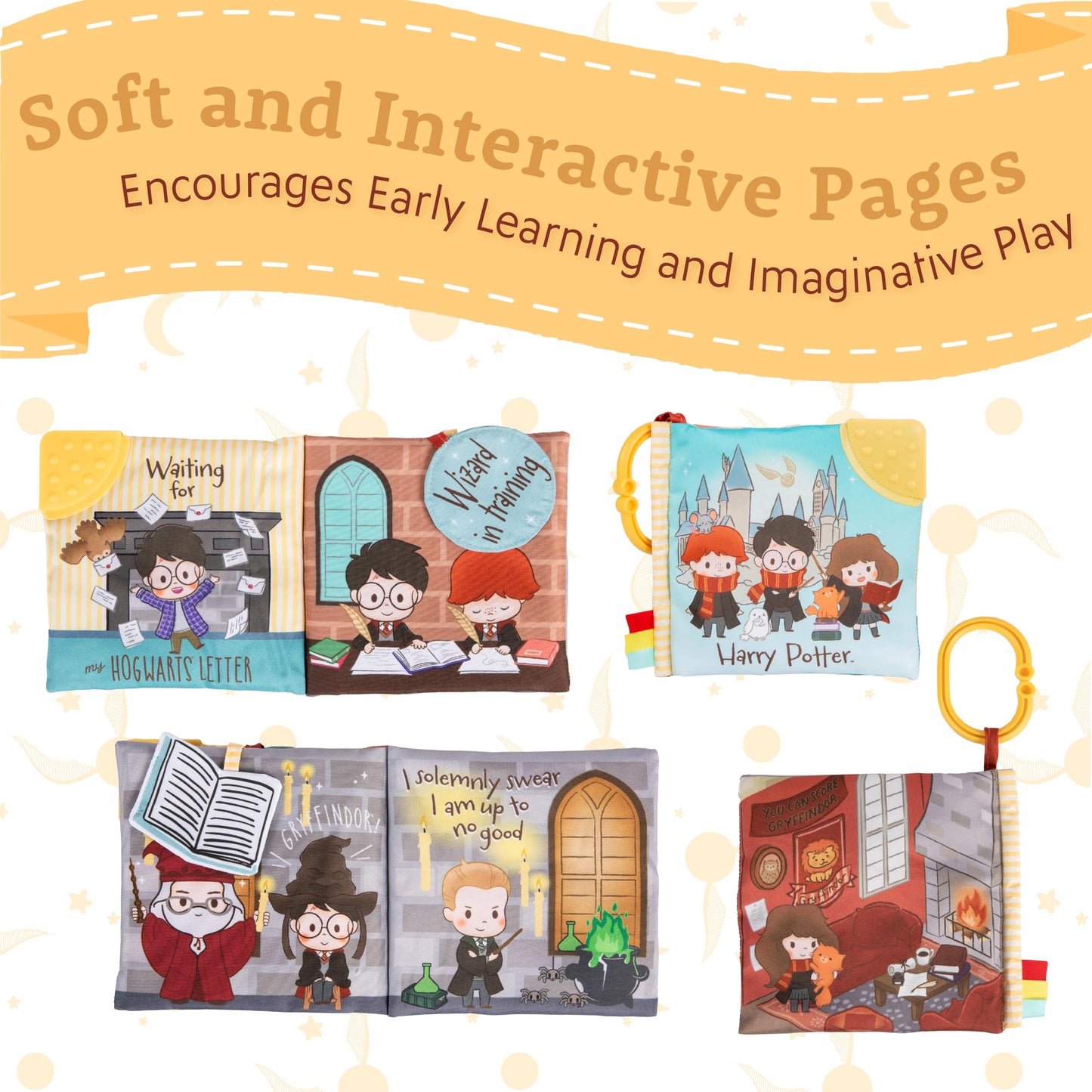 Kids Preferred Harry Potter Soft Book with Toy, Teether, and Crinkle, 5 Inches