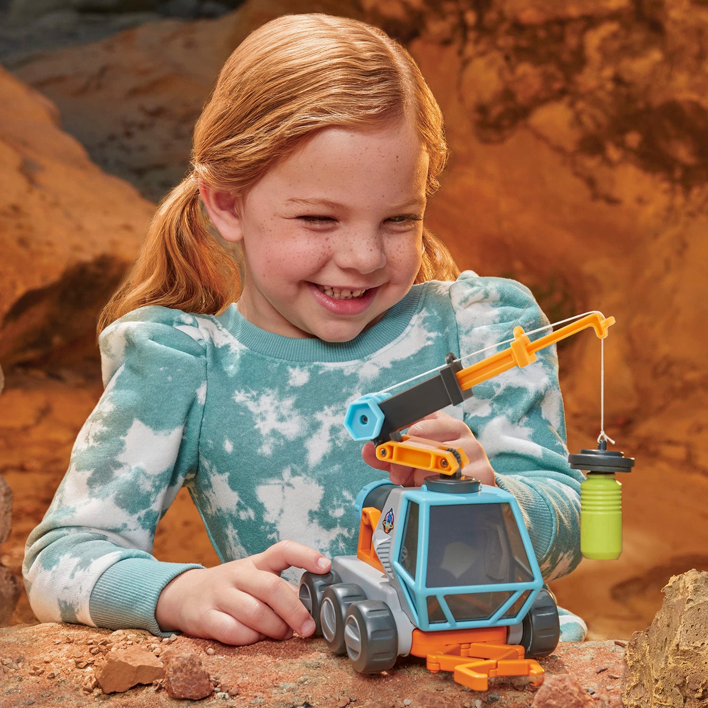 Big Adventures Moon Microscope Space Rover STEM Toy Vehicle with Microscope, Magnetic Crane, Extending Grabber for Girls, Boys, Kids Ages 3+