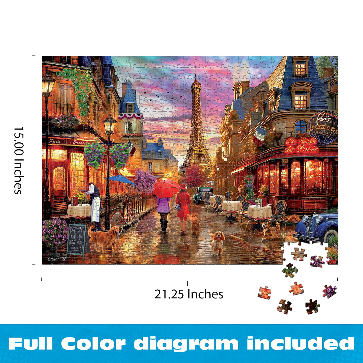 Ceaco - Paris in the Rain - 500 Piece Jigsaw Puzzle for Adults