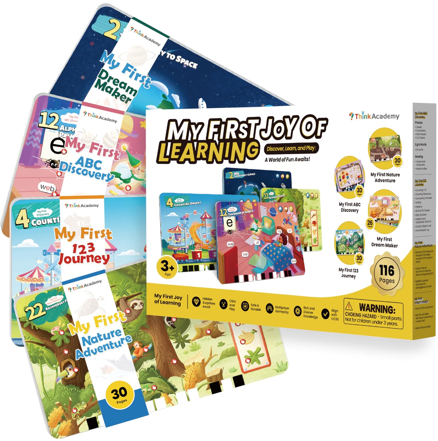 Think Academy My First Joy of Learning Cards for Boys Girls 2-4
