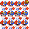 ArtCreativity Mini Basketball Game (12 Sets) Each Set Includes 1 Mini Ball, 1 Back Board Net, & Mounting Tape, Indoor Basketball Hoop for Kids