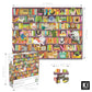 PLAYVIEW 1000 Pc Olivia Gibbs - Purple Cat Library - 27x20 Jigsaw Puzzle for Adults, Hard and Challenging Puzzle, Cute Cat Library Design, Difficult
