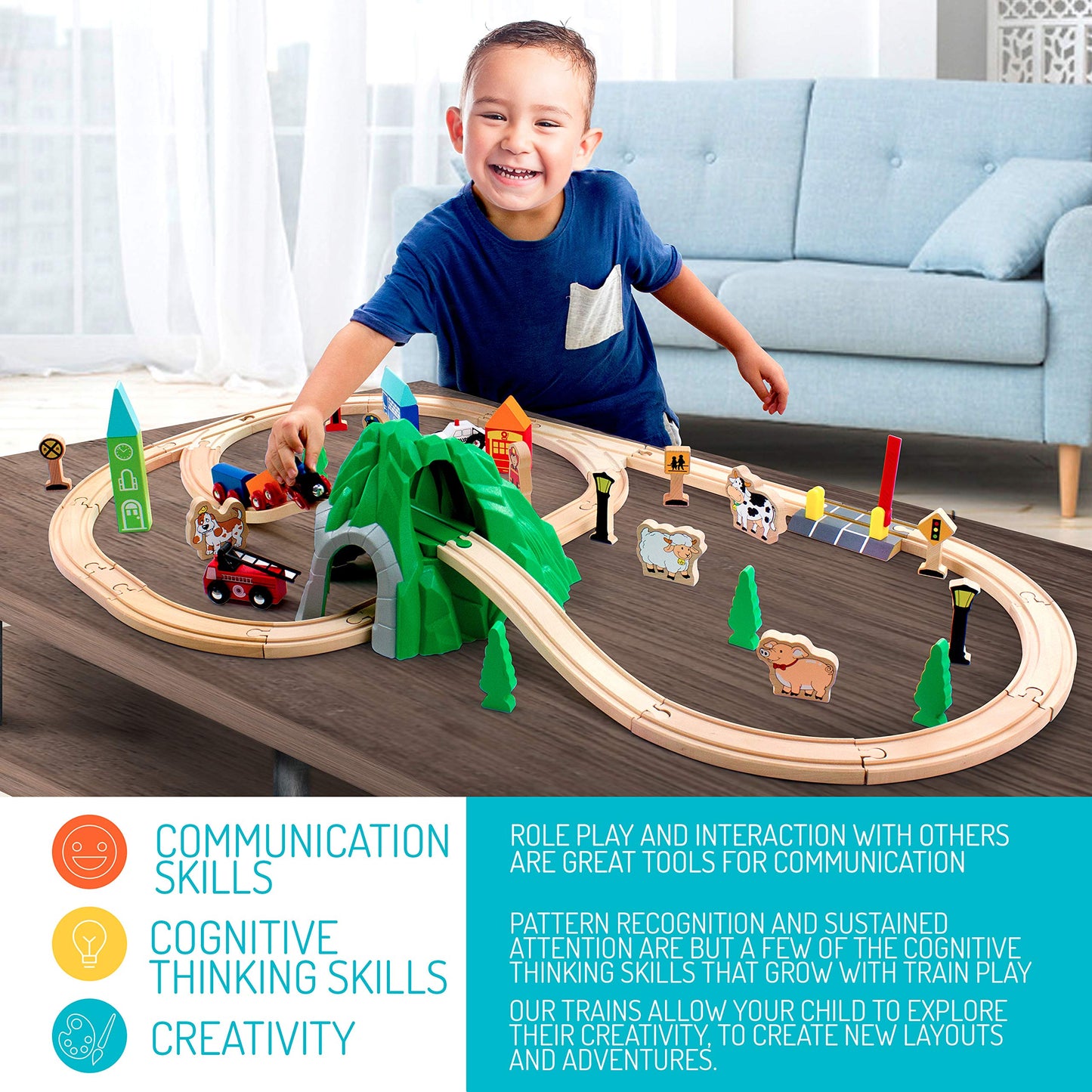 Maxim 50pc Mountain Train Set for Toddler