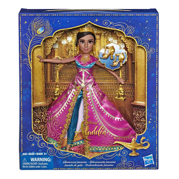 Disney Princess Aladdin Glamorous Jasmine Deluxe Fashion Doll with Gown, Shoes, & Accessories, Inspired by Disney's Live-Action Movie, Toy for Kids &