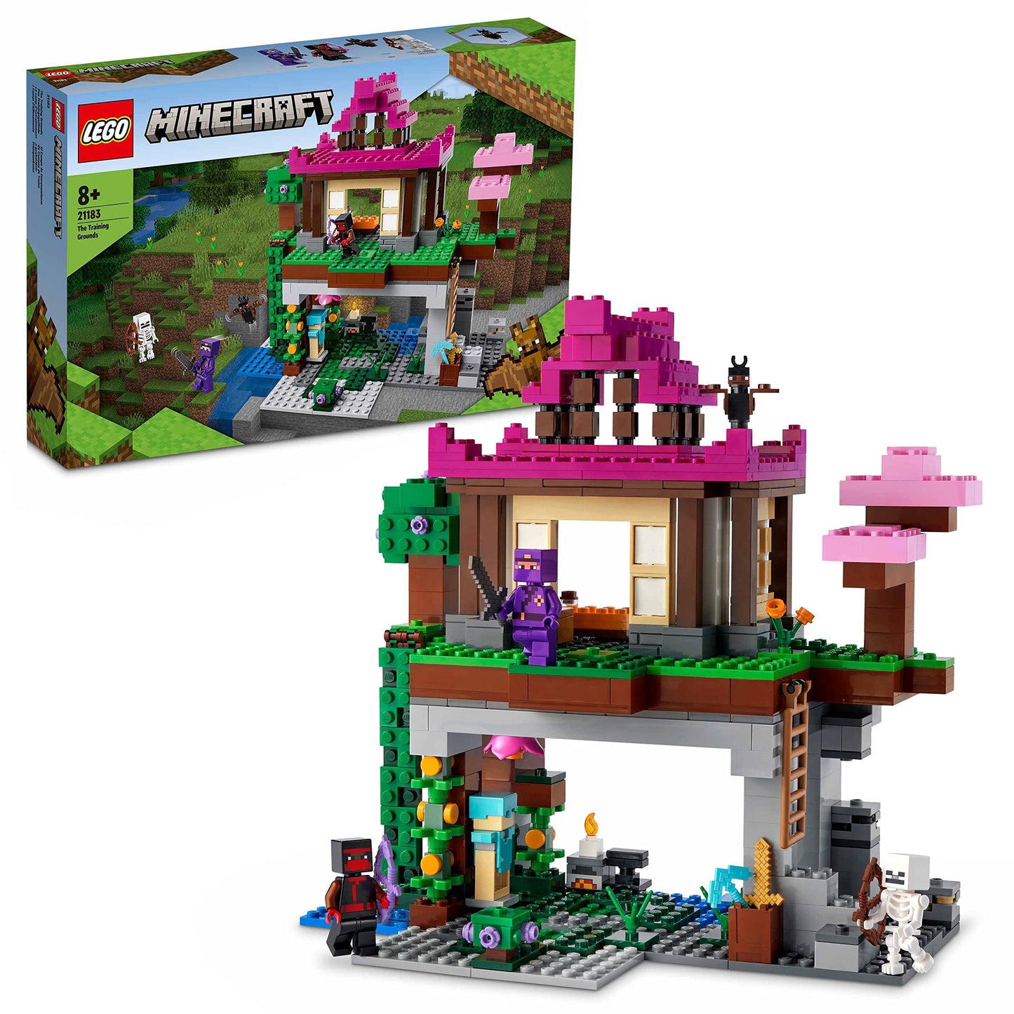Lego Minecraft The Training Grounds Toy Building Set 21183 Minecraft Toy for Kids, Boys and Girls Age 8+ Years Old, Building Kit with House, Cave