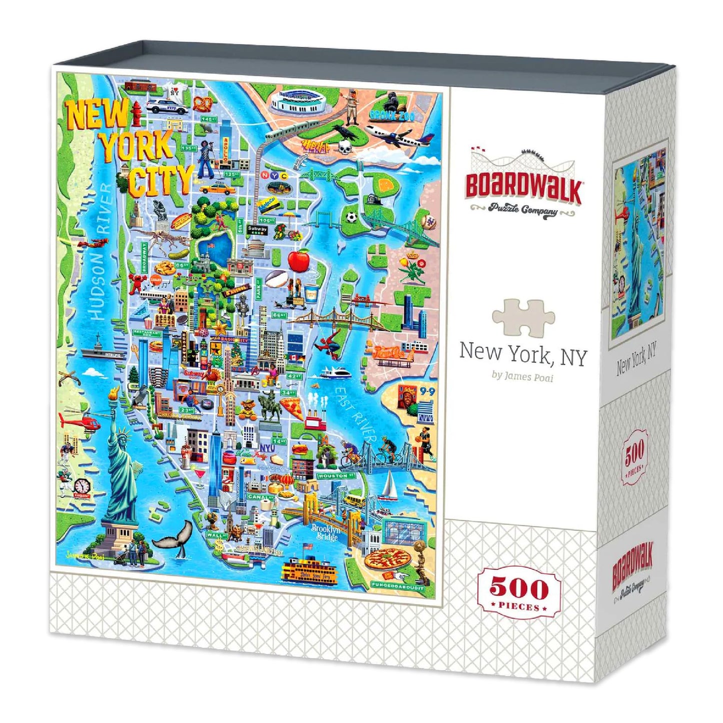 Boardwalk Puzzles New York, NY, 500 Piece Jigsaw Puzzle for Adults, 16 x 20 Inches, Made in USA