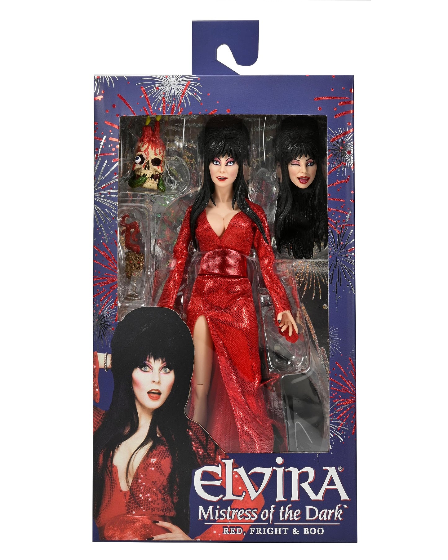 NECA - Elvira - 8” Clothed Action Figure - “Red, Fright, and Boo”
