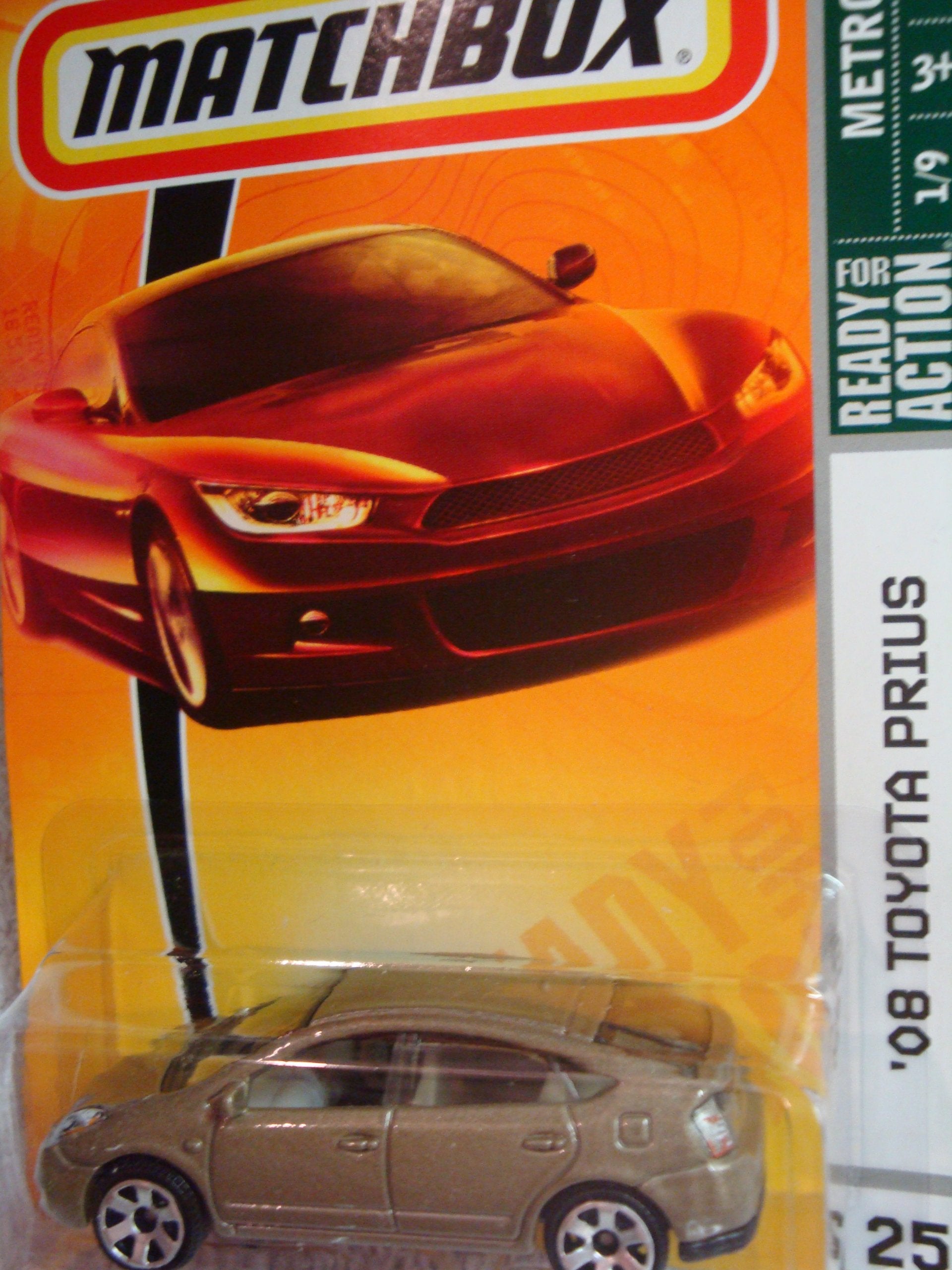 Matchbox '08 Toyota Prius Metro Rides Series Tan #25 Olive 1/64 Scale