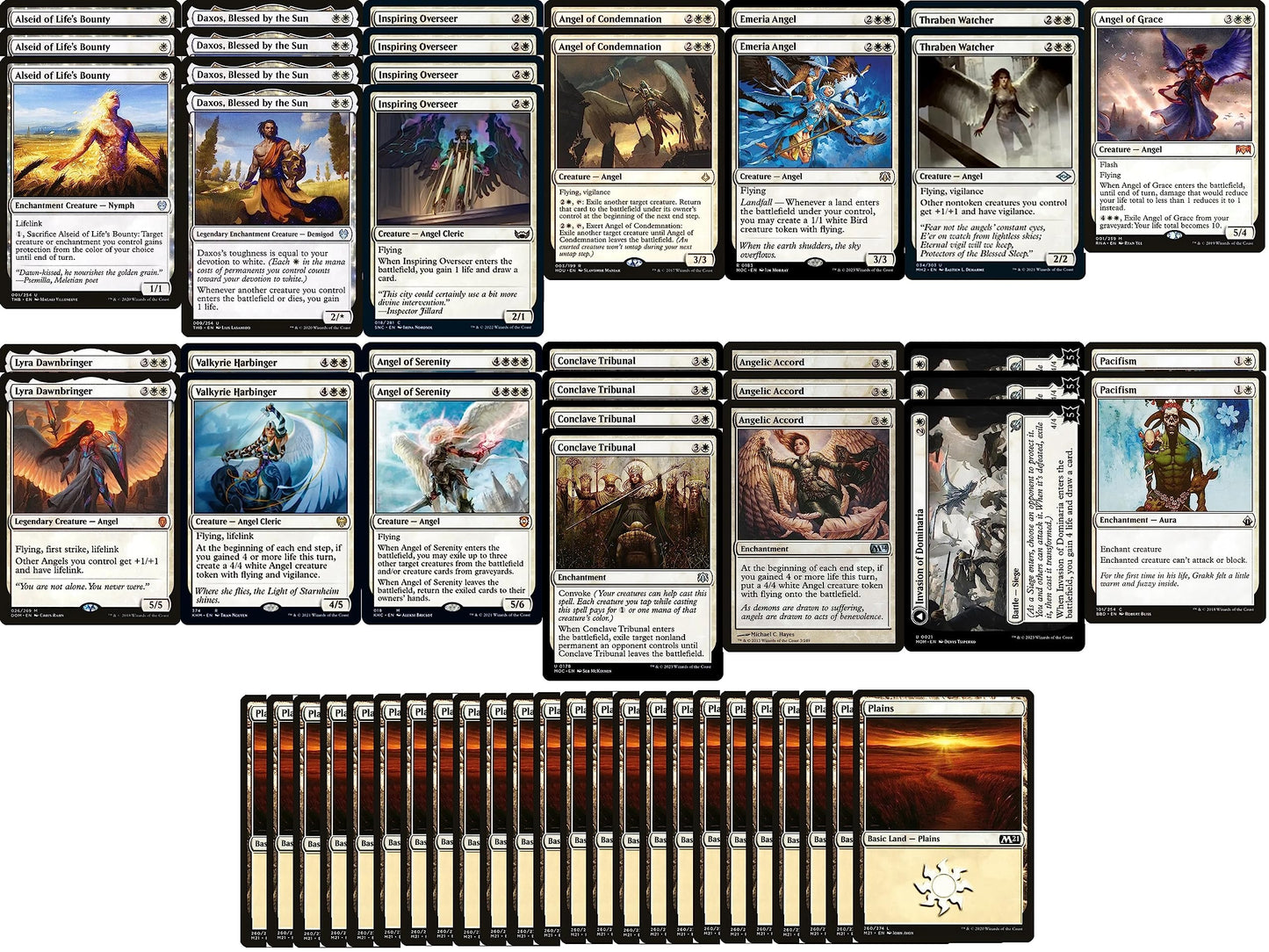 Elite Angel Deck - Mono White - Very Powerful - Modern Legal - Custom Built - Magic The Gathering - MTG - 60 Card!